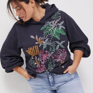 Anthropologie embroidered floral hoodie